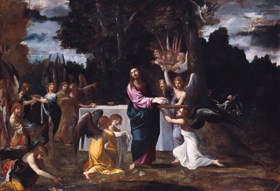 Cristo nel deserto, servito dagli angeli da Ludovico Carracci